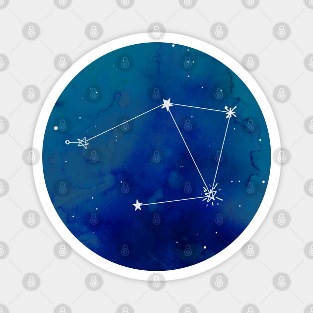 Libra Watercolor Zodiac Constellation Magnet by aterkaderk